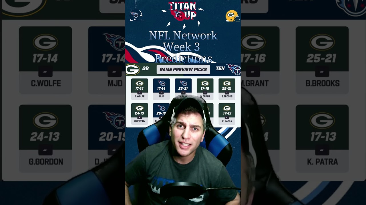 Tennessee Titans vs Green Bay Packers NFL Network Week 3 picks fan reaction video 