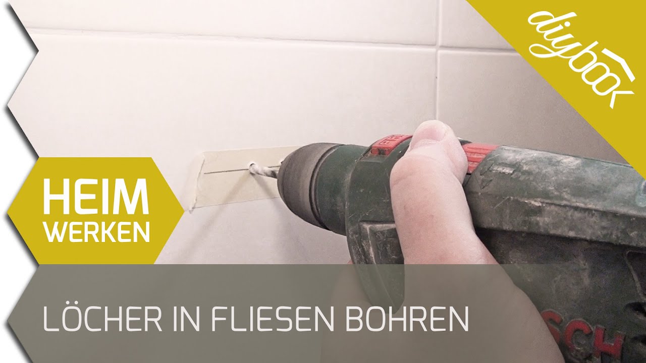 Löcher in Fliesen bohren - Toilettenpapierhalter montieren