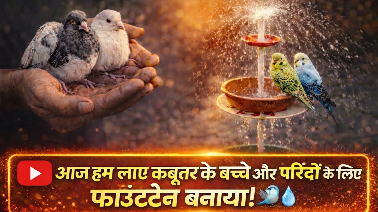 Ajj hum  laye kabootar ke bachhe or parindo ke liya  banaya fountain 🕊️⛲️⛲️