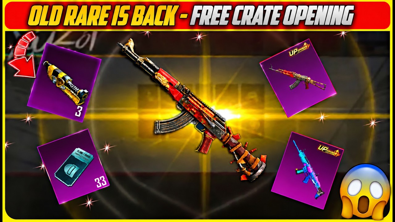 Almost Free Upgraded AKM & Scar-Skin | Free Supply Crate Opening | Old Rare Is Back | PUBGM