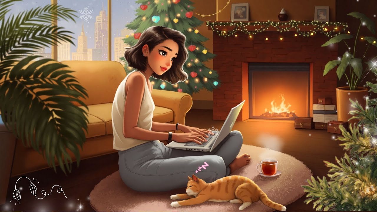 Snowy City Study Ambience ❄️ Relaxing Lofi Music for Study, Work & Soft Christmas Mood ~ Lofi HipHop