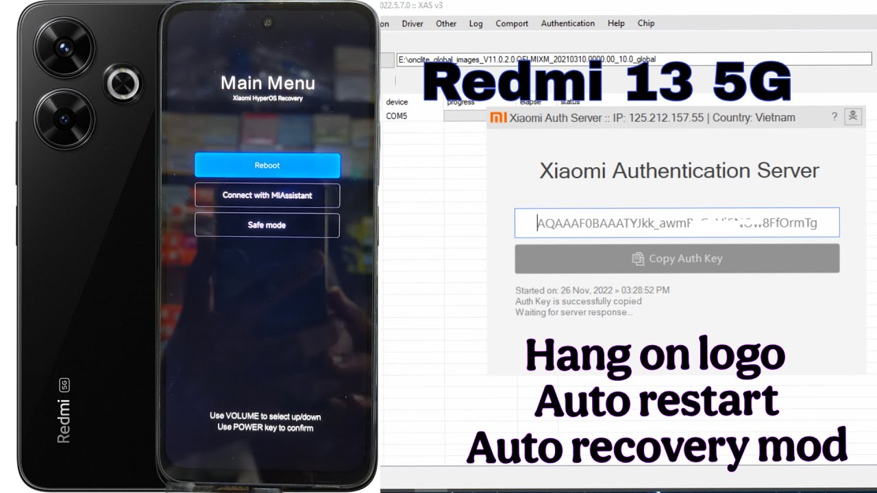 🔥 Redmi 13 5G Dead Fix | 🛠️ Hang on Logo, 🔄 Auto Restart,⚡ Recovery Mode & Flashing with Auth Server