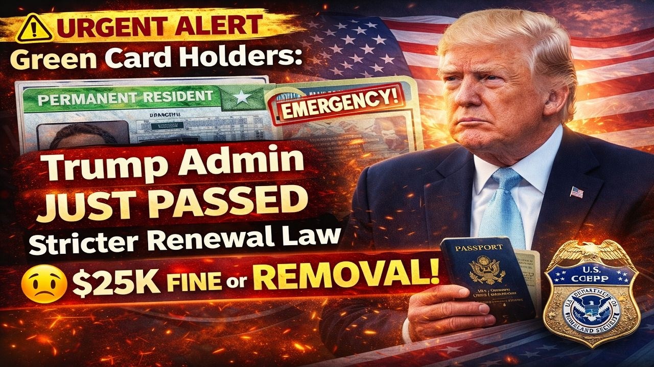 URGENT ALERT Green Card Holders: Trump Admin JUST PASSED Stricter Renewal Law – $25K FINE or REMOVAL