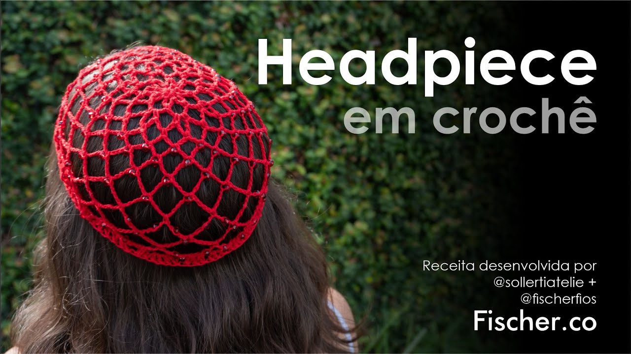 Headpiece em crochê com o Fio Flora da Fischer | Por Tayná da @sollertiatelie