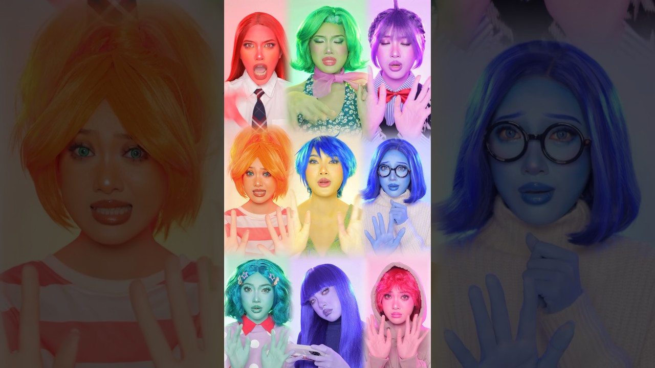 Inside Out 2 trend PART 2 💙💛🩷💚💜 #blingbabi #insideout2 #insideoutmakeup