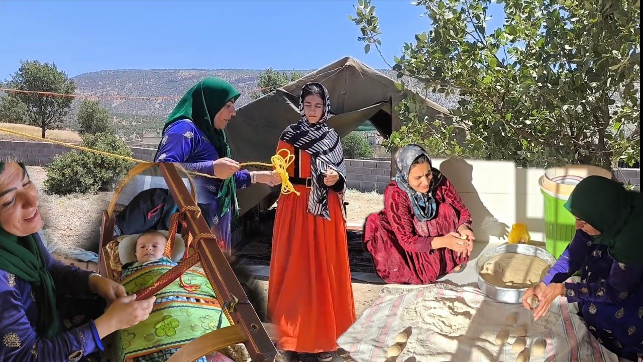 Helping each other bake breadby Ashraf fromthe (bid) channel and Aisha, a nomadic woman