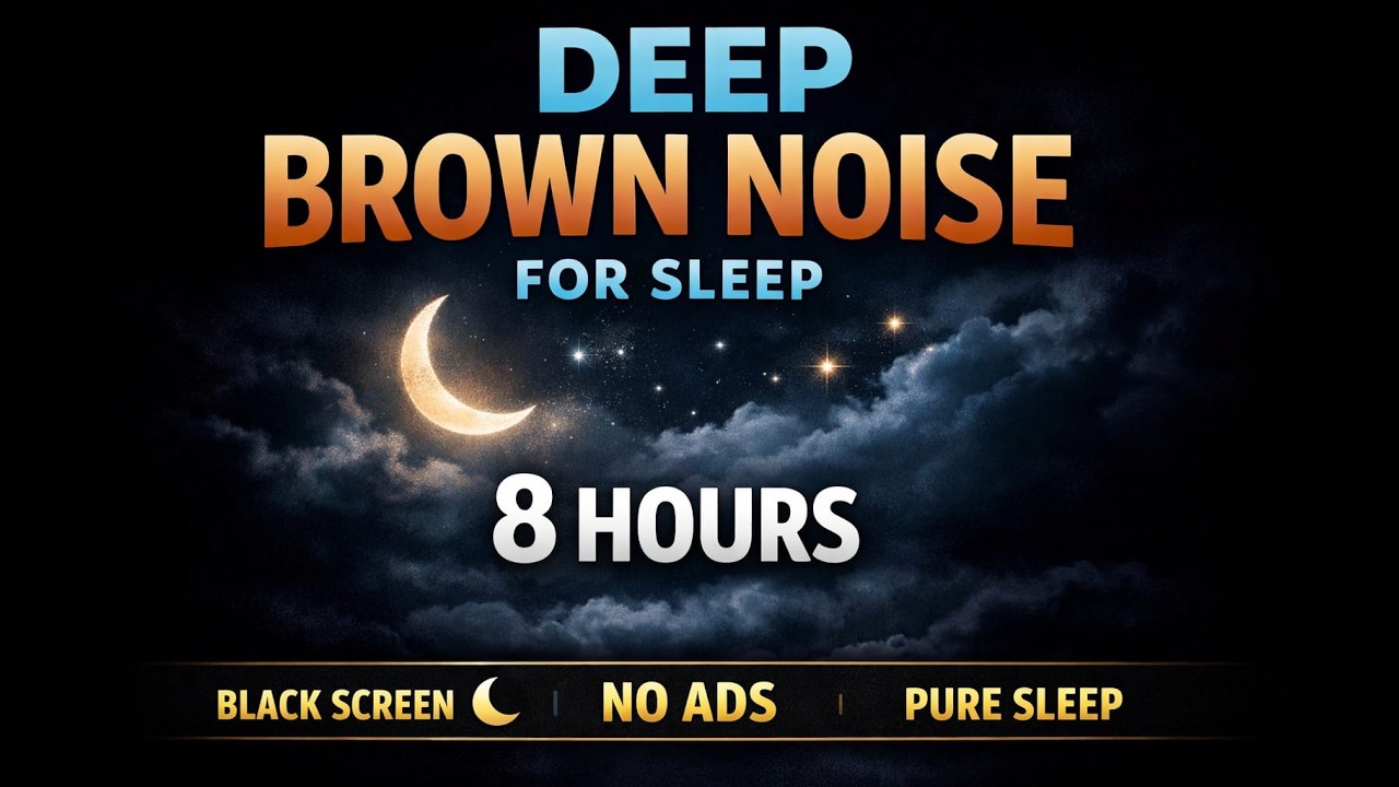 Brown Noise for Deep Sleep | 8 Hours | Black Screen | No Mid-Roll Ads