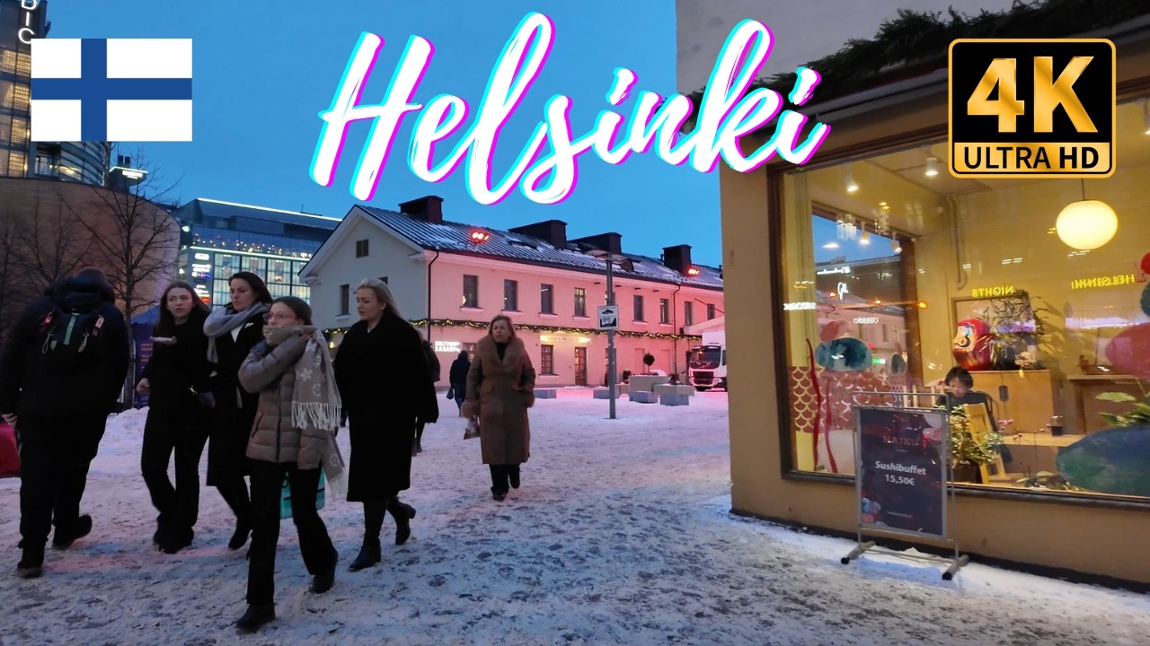 Helsinki Snowy Walking Tour 4K - 2026 Finland