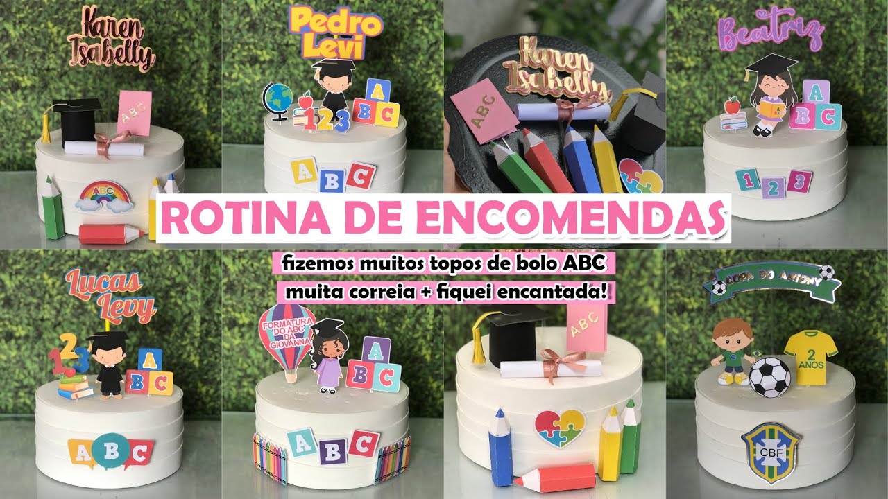 ROTINA DE ENCOMENDAS | muita produção | topos de bolo abc 3D | tivemos problema com as folhas+✨