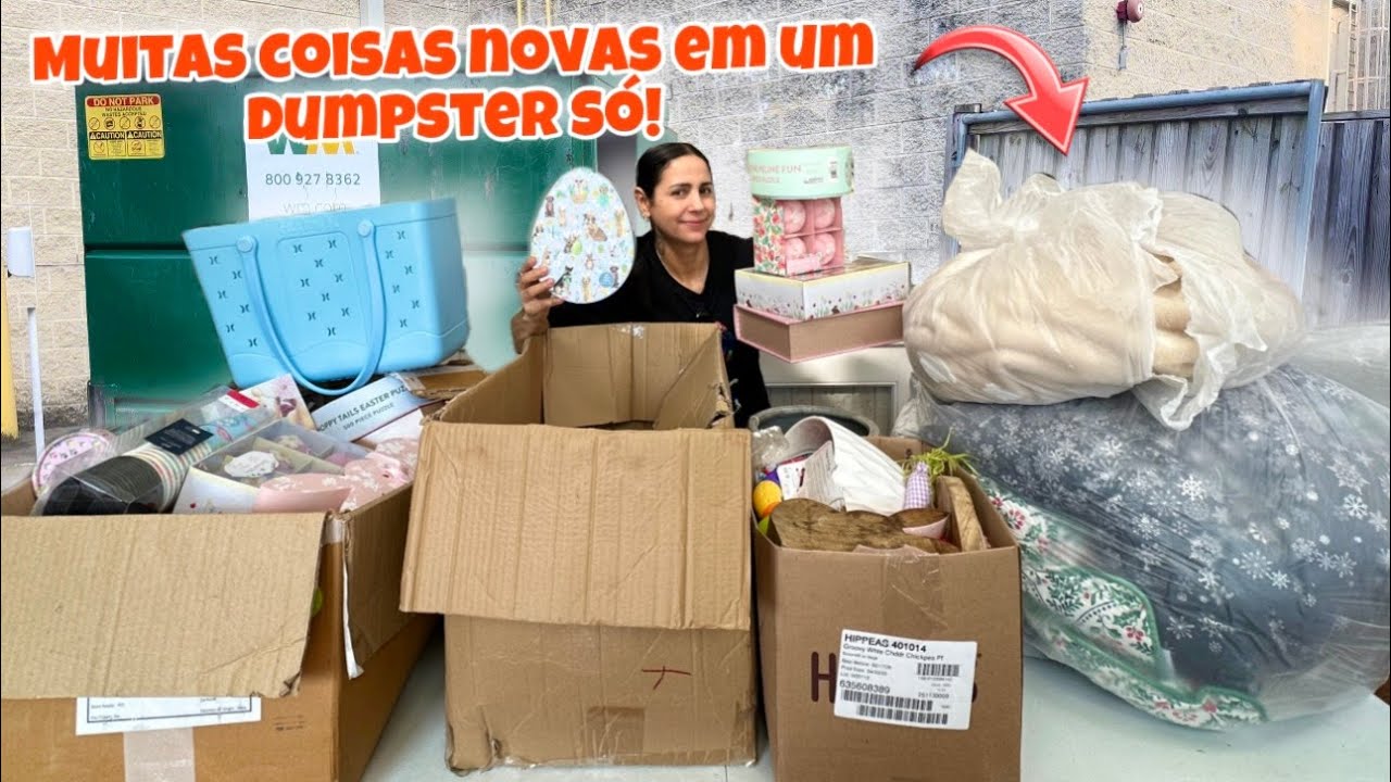 Muitas coisas novas em um dumpster só!🇺🇸