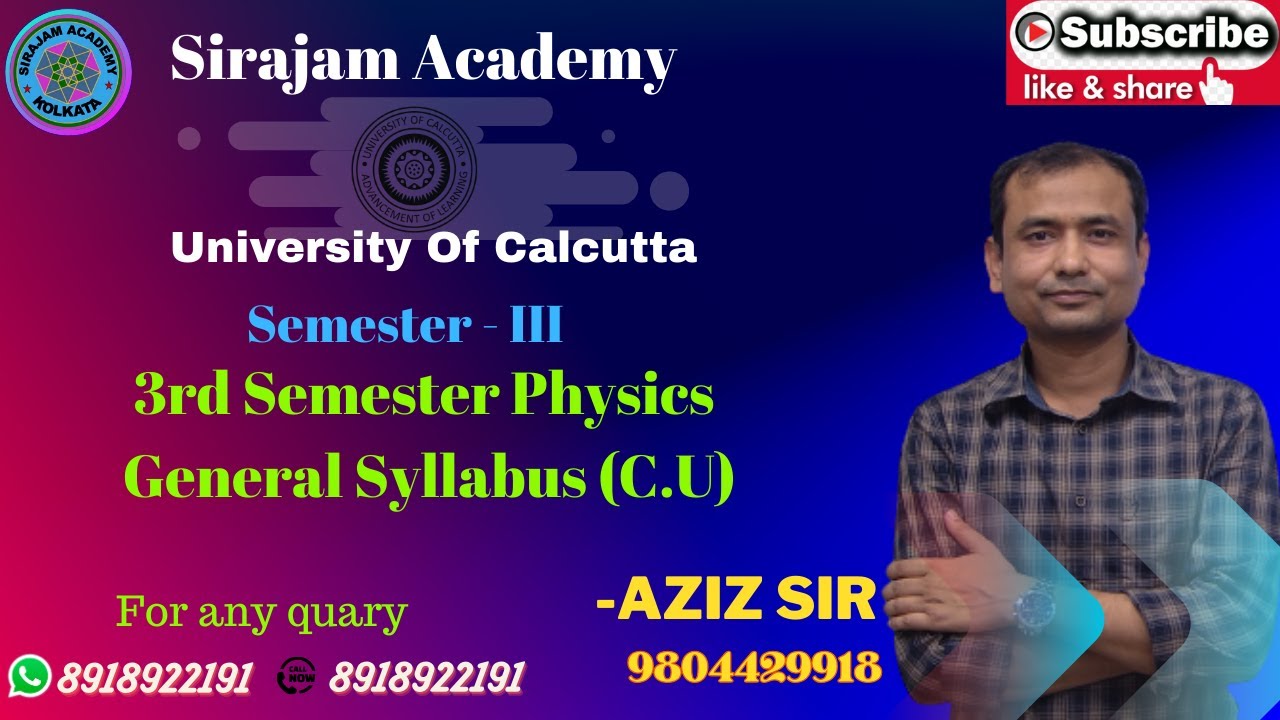 Physics General || Semester-3 || Syllabus Discussion(2023) || Calcutta University.