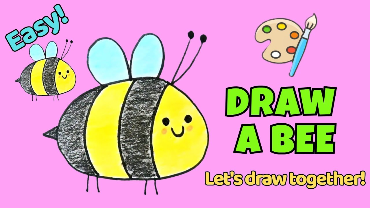 Easy Bee Drawing for Kids 🐝