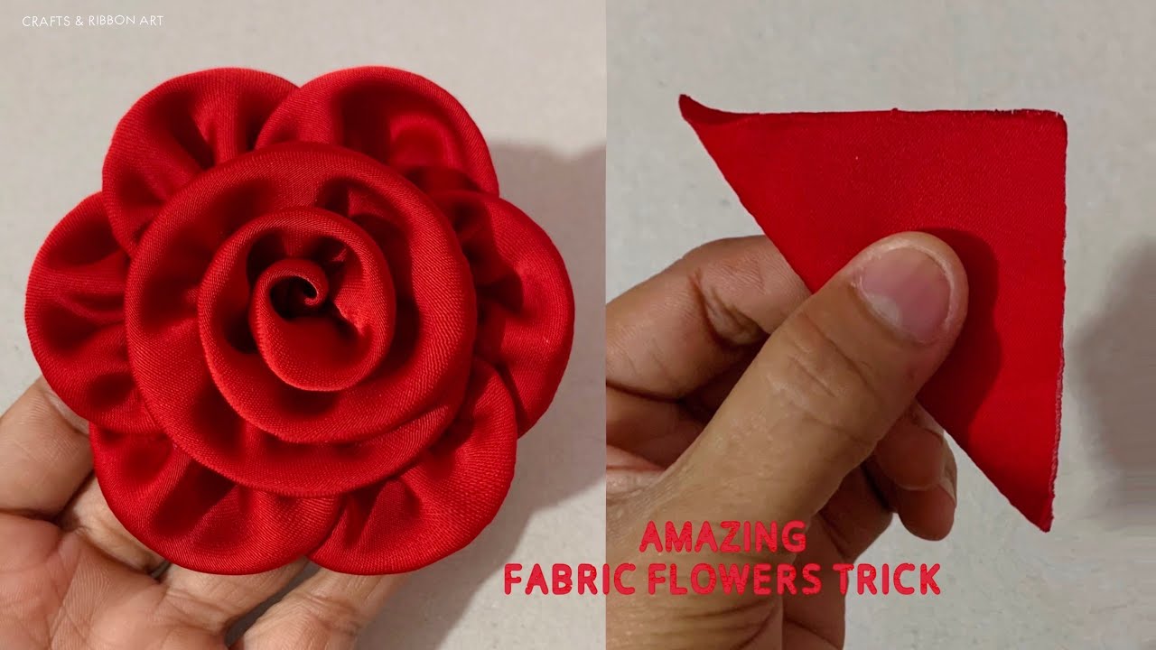 DIY Fabric Flower | DIY Easy Beautiful Flowers | Cloth flower making easy | Amazing Art With Fabric