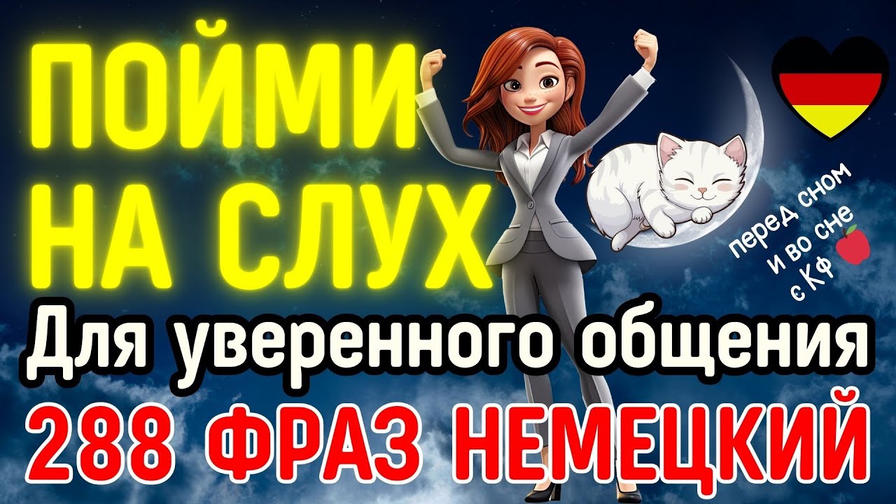 НЕМЕЦКИЙ ЯЗЫК ВО СНЕ 288 ФРАЗ - НЕМЕЦКИЙ НА СЛУХ РАЗГОВОРНАЯ РЕЧЬ ДЛЯ УВЕРЕННОГО ОБЩЕНИЯ В ГЕРМАНИИ