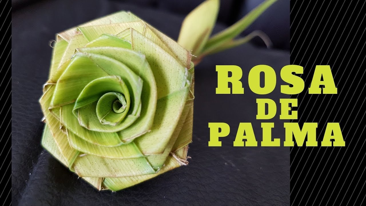 Como hacer una ROSA con Hoja de PALMERA (Paso a Paso) - Artesanía en Palma