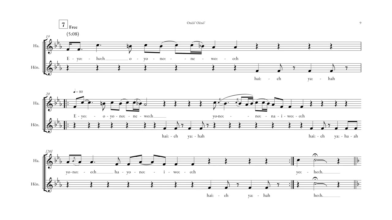 Onëö’ oënö’ (Seneca Corn Dance), transcription