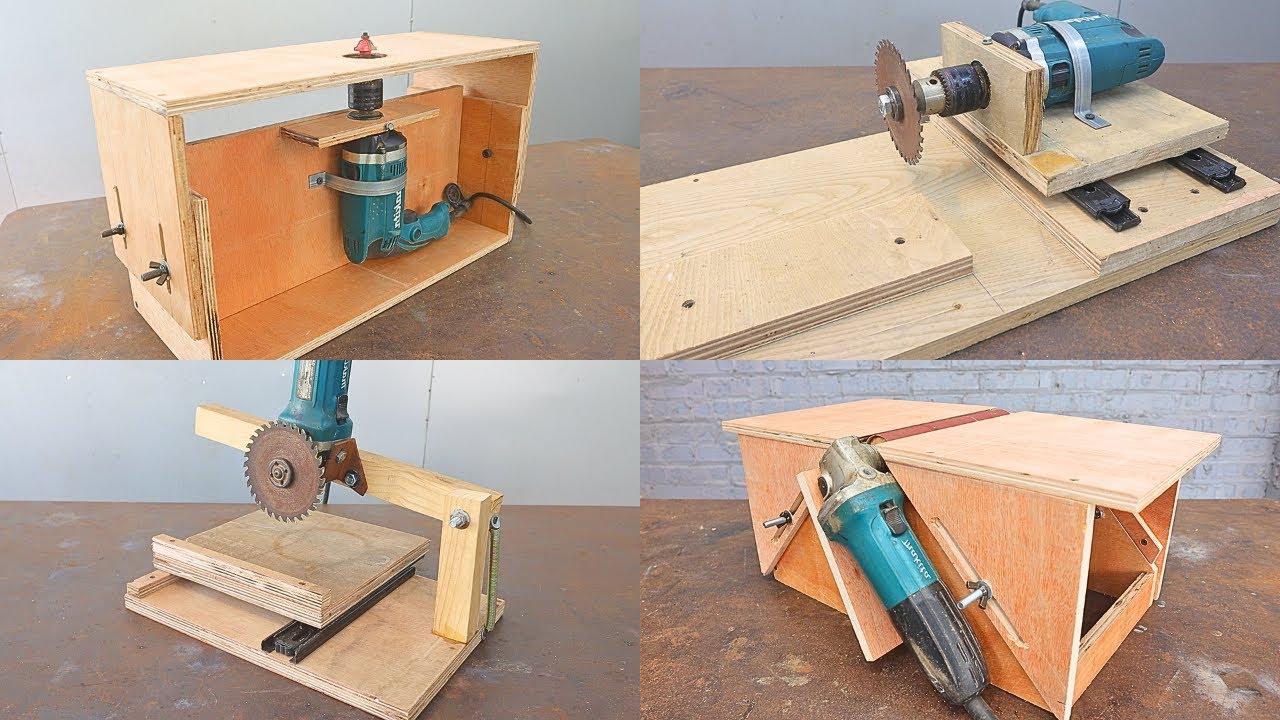 Top 4 ideas for homemade angle grinder hand drills / Great woodworking tips for you