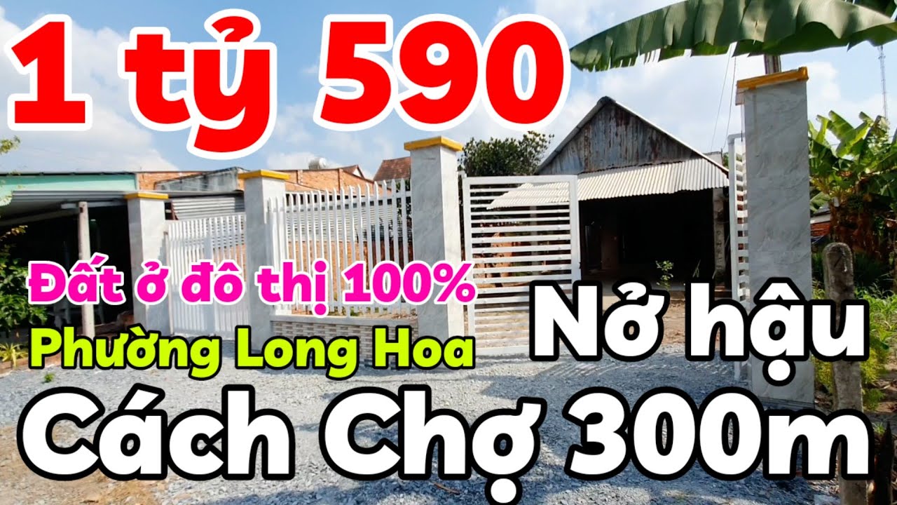 Nhà đất đẹp nở hậu 1 tỷ 590 triệu gần Chợ Trường Lưu phường Long Hoa Tây Ninh kế bên trường học