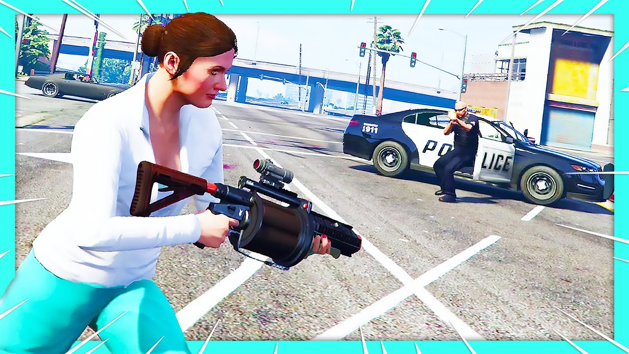 GTA 5 - AMANDA DE SANTA FIVE STAR RAMPAGE ESCAPE!!! (GTA V Epic Funny Moments)