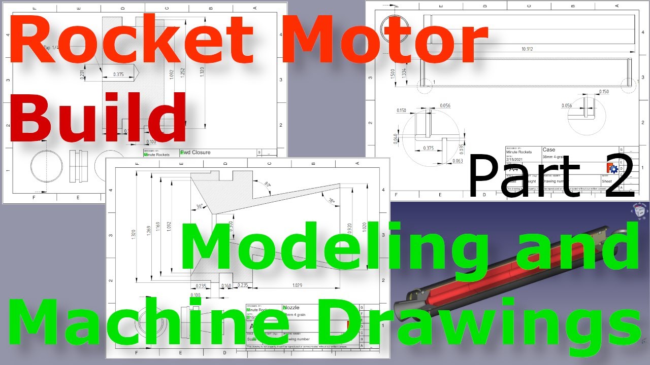 Making Machine Drawings for a Rocket Motor - Build a KNSB (Sugar) Rocket Motor - Part 2