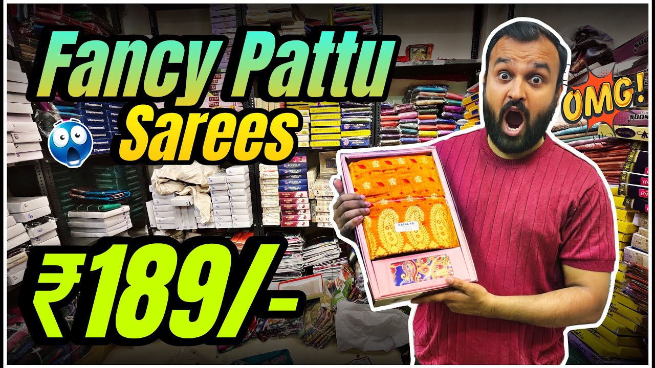 Madina ⚡️Pattu Sarees Just ₹189/- Wholesale Sarees In Hyderabad #fancysarees #wholesale #pattusarees