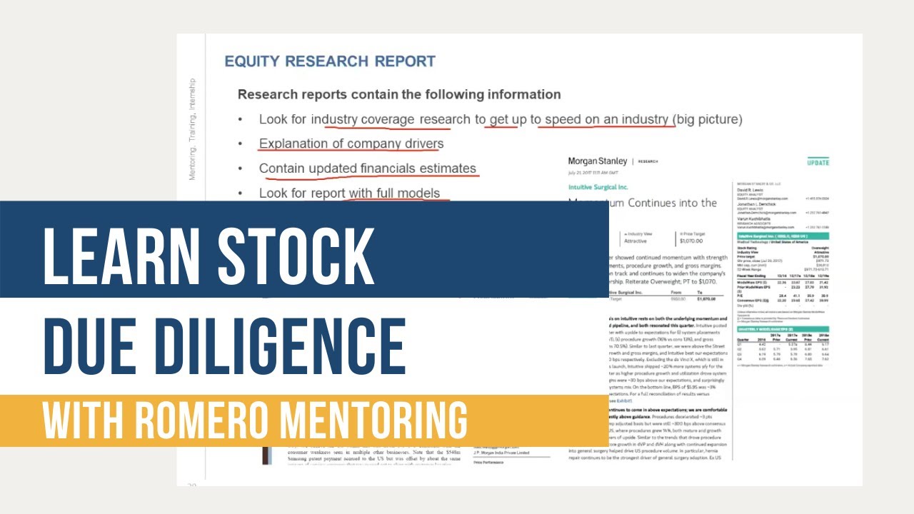 Learn Stock Due Diligence with Romero Mentoring