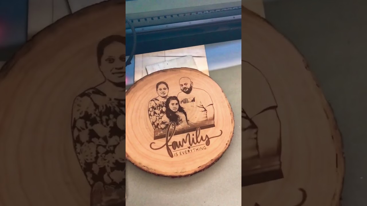 How to photos laser engraving wood  #shorts