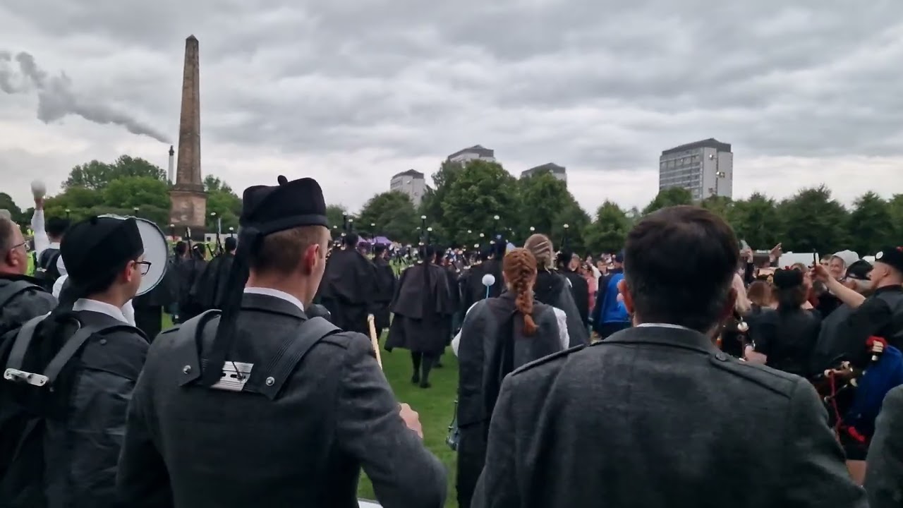 Inveraray & District Pipe Band March Off as World Pipe Band Champions 2024