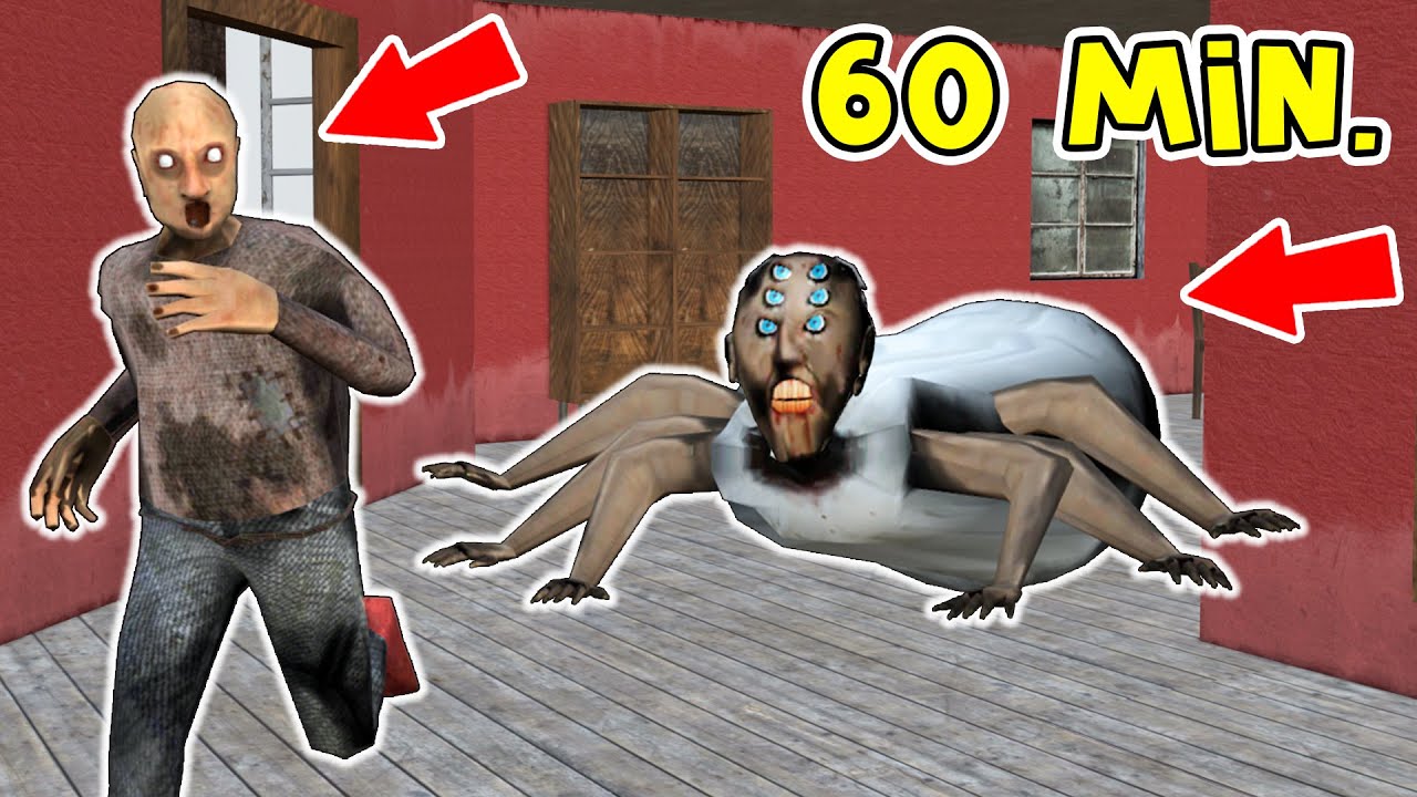 Granny Spider vs Grandpa - funny horror animation parody (60 min funny episodes)