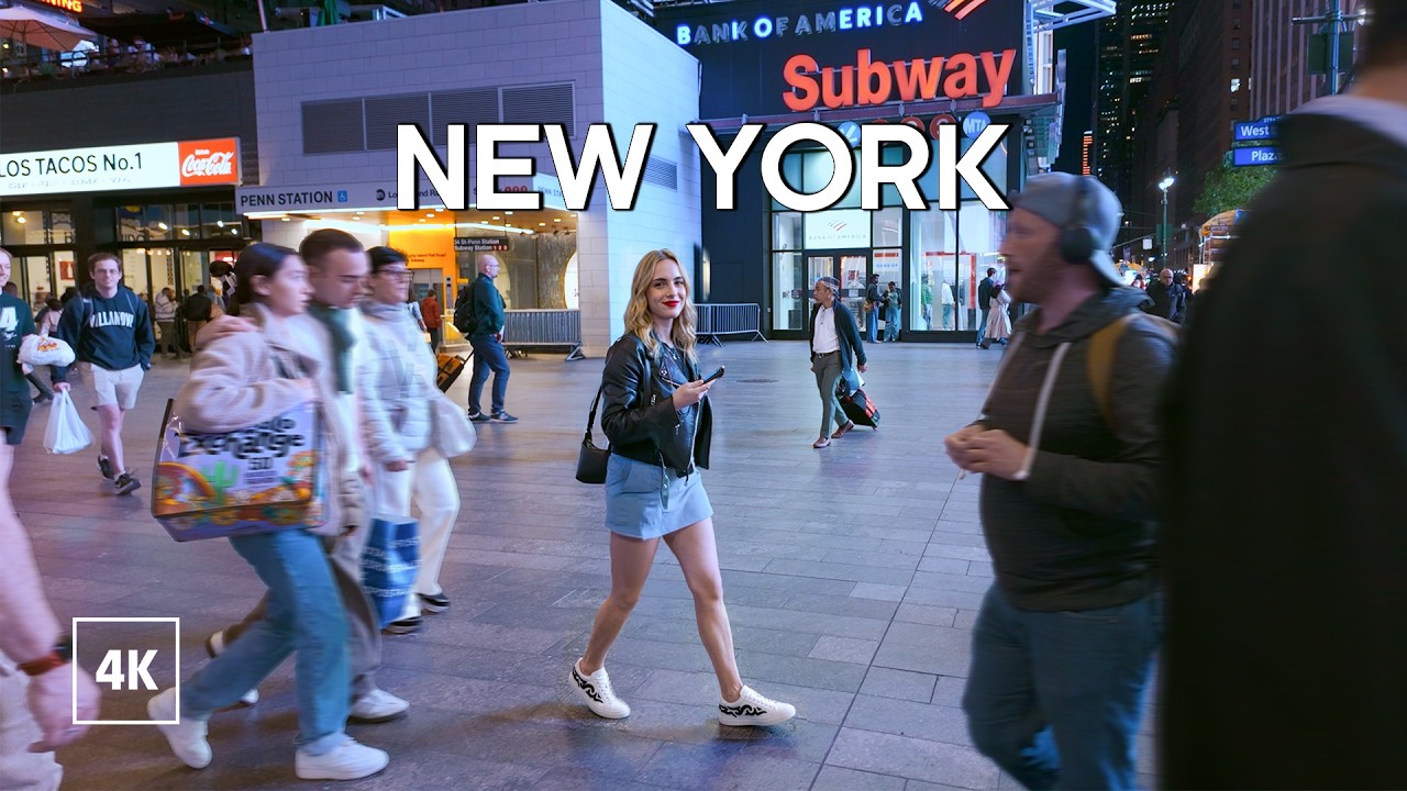 Walking in NYC at Evening / Walking Tour 4K