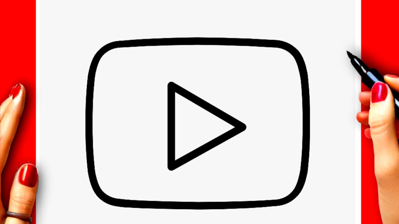 dessin facile -  How to draw youtube logo step by step | Very very easy drawings | Draw easy