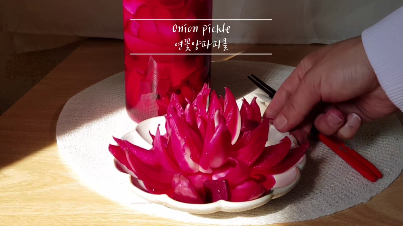 🌸beet lotus flower onion pickle recipe 핫핑크 연꽃 양파 피클 만들기