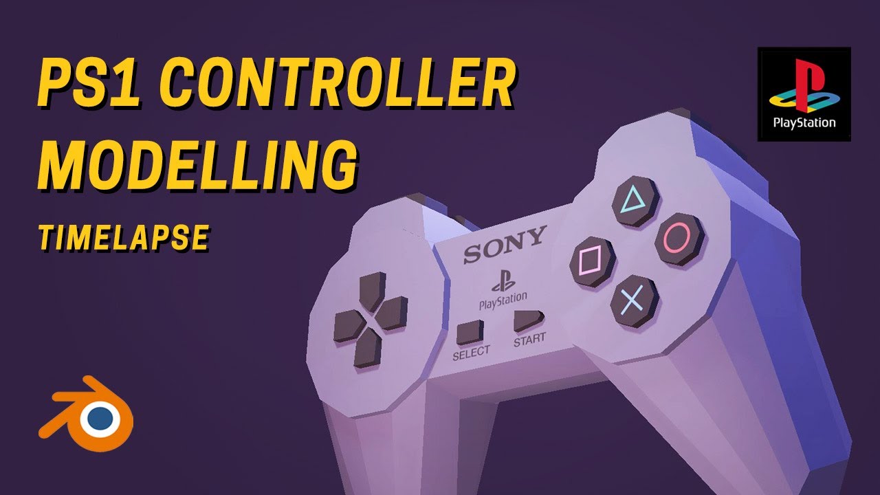 Lowpoly Modelling of PS1 Controller (Blender Timelapse)