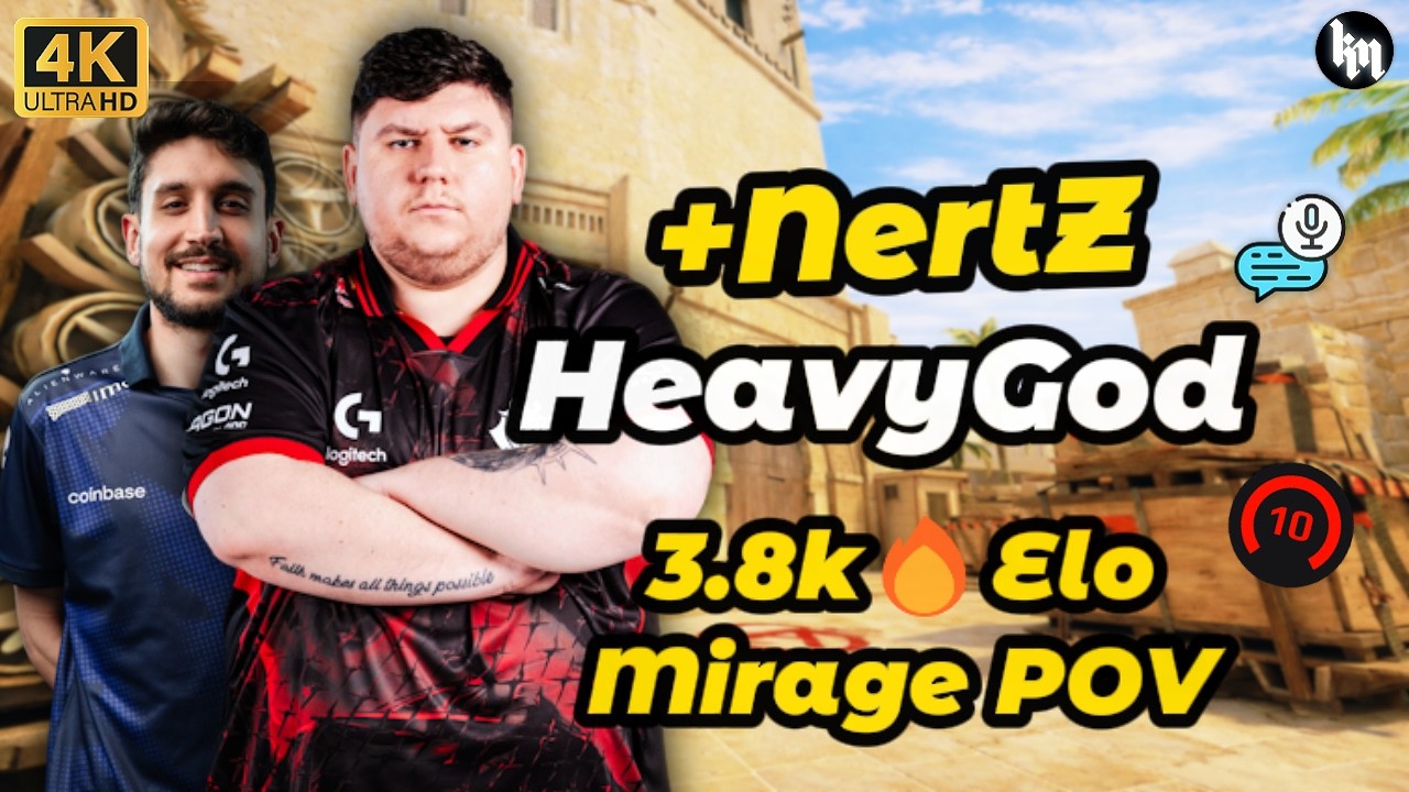 HeavyGod w/NertZ avg 3800 Elo (Mirage) | FACEIT | Mar 8, 2026 #cs2 #heavygod #pov