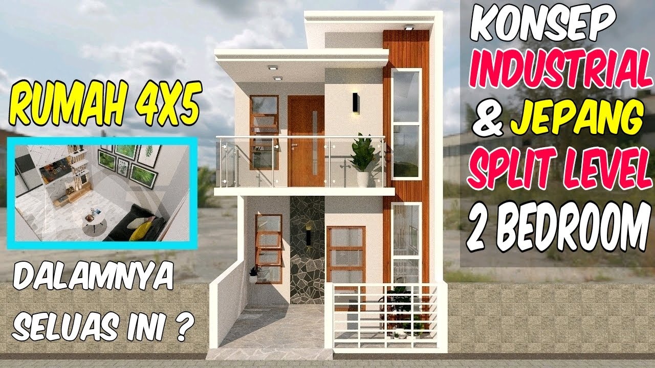 Split Level House 4x5 Meter 2 Kamar Tidur