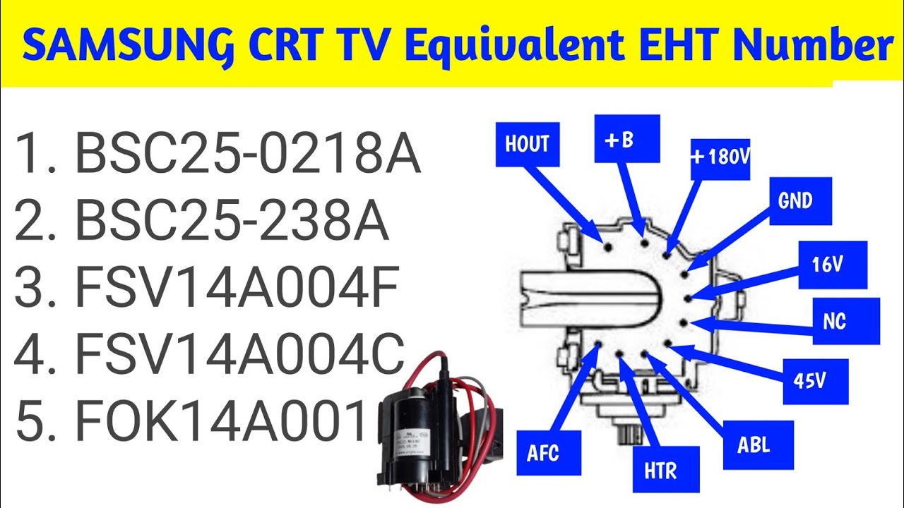 Samsung CRT TV Equivalent EHT Number All information