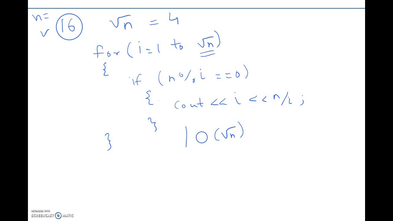 Find Divisors Of A Number , Efficiently O(sqrt(n))