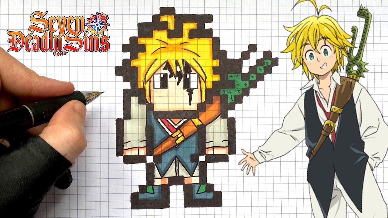 TUTO DESSIN MELIODAS PIXEL ART - SEVEN DEADLY SINS