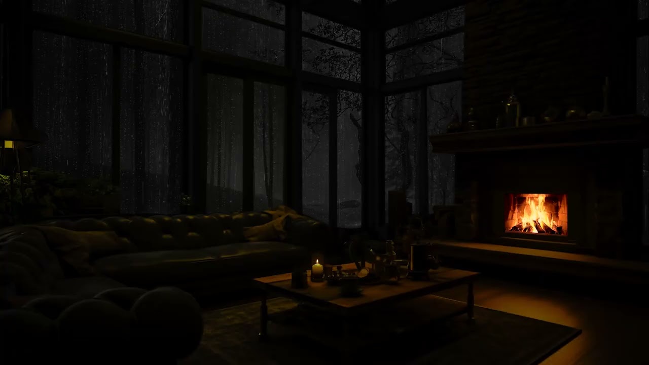 Let Rain & Fireplace Sounds Create the Perfect Study Atmosphere in a Cozy Cabin 📖🔥