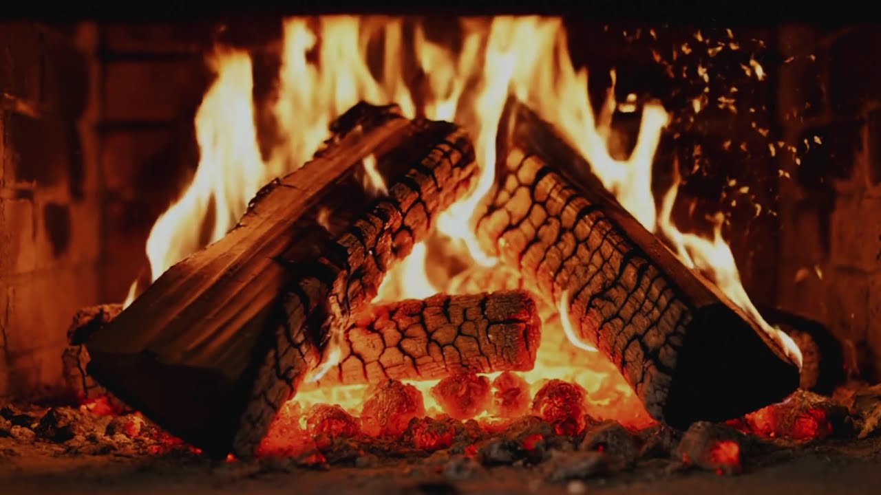 🔥 Cozy Fireplace Healing Ambience with Real Burning Wood Sounds for Peaceful Nights