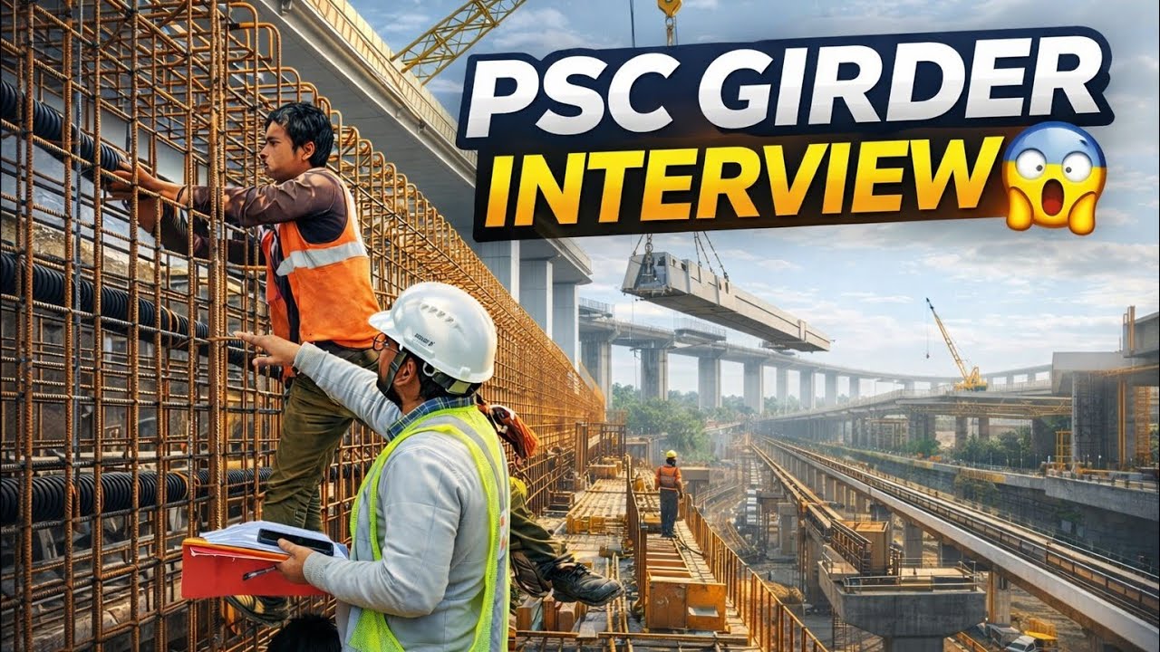 PSC Girder Interview 😱 | 10 सवाल जो हर Interview में आते हैं। #construction #constructionsite 
