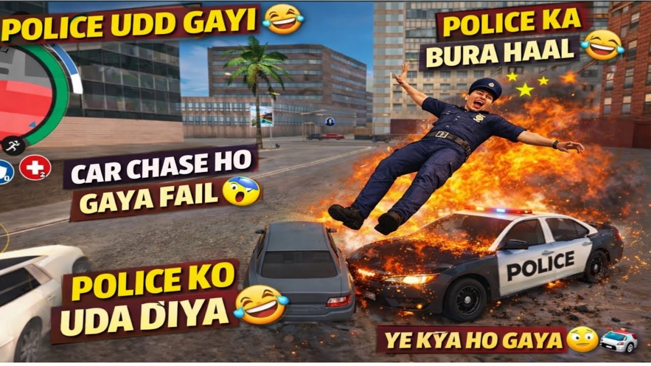 Police Ko Uda Diya 😂 Crazy Police Chase Gone Wrong | Funny Driving Game #shorts