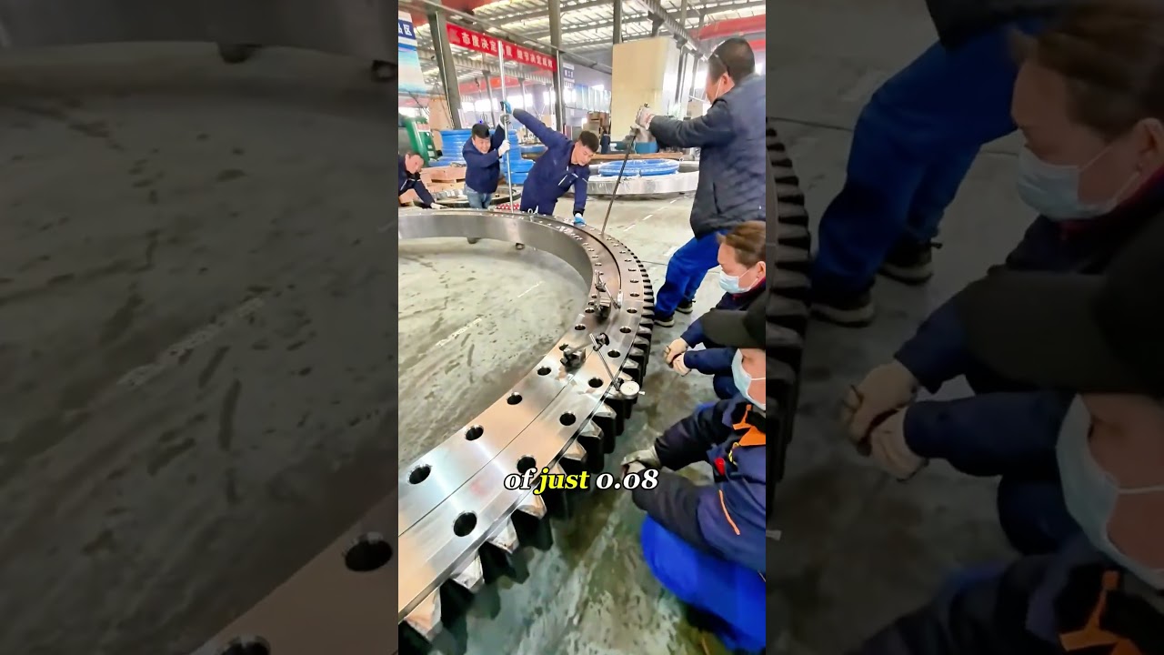 Warum wird ein tonnenschweres Zahnrad immer noch von Hand gedreht? #Drehlager #Technik #Wissen