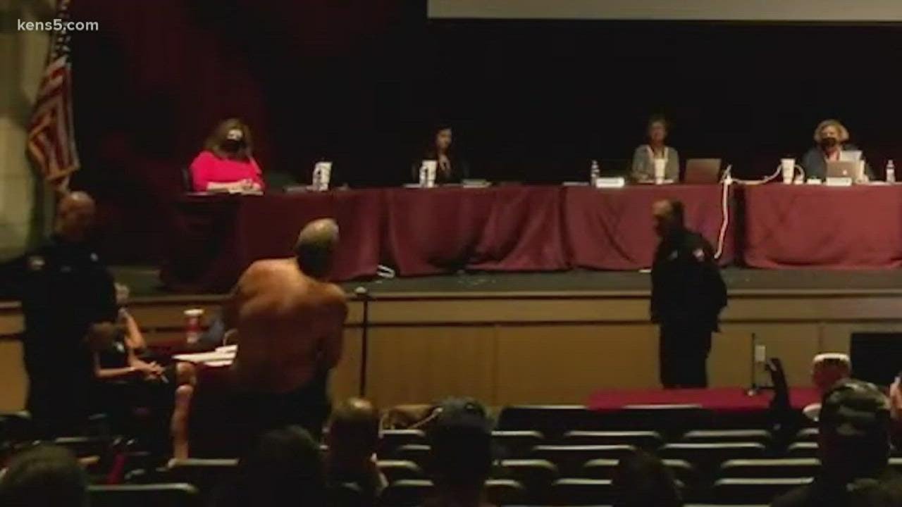 Texas man strips down to his underwear amid school board argument about masks