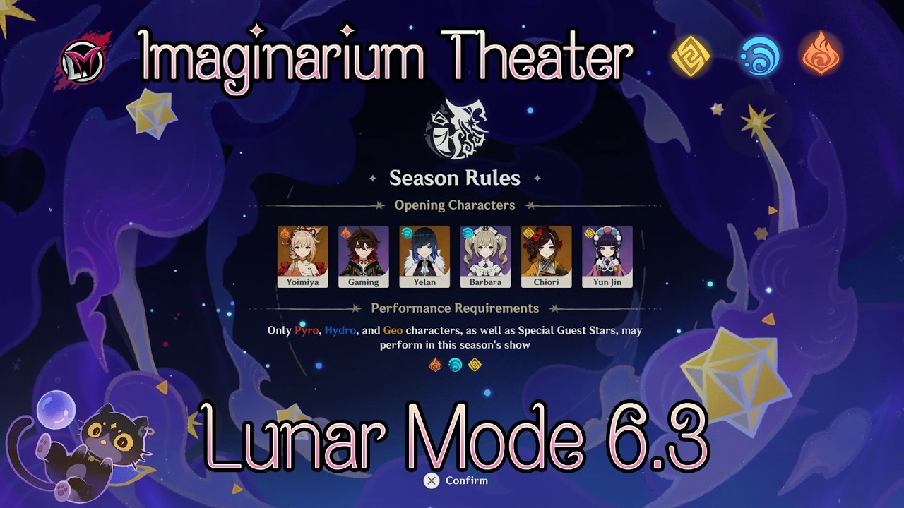 Pyro-Hydro-Geo Team Full Imaginarium Theater Clear 6.3 | Genshin Impact Lunar