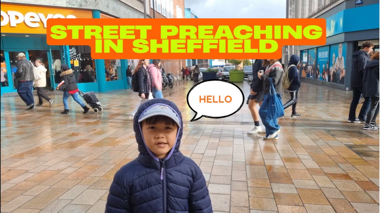 Street Preaching in Sheffield 'Hello'