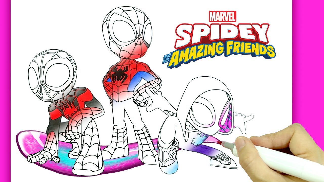 [SPIDEY] Питер Паркер Майлз Моралес Гвен Стейси Спайди и его удивительные друзья Раскраски