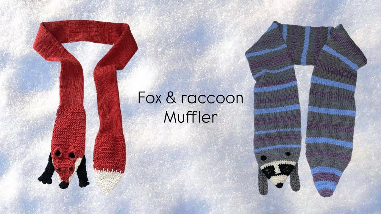 [knitting vlog] 여우양과 라쿤군 목도리 / fox&raccoon muffler