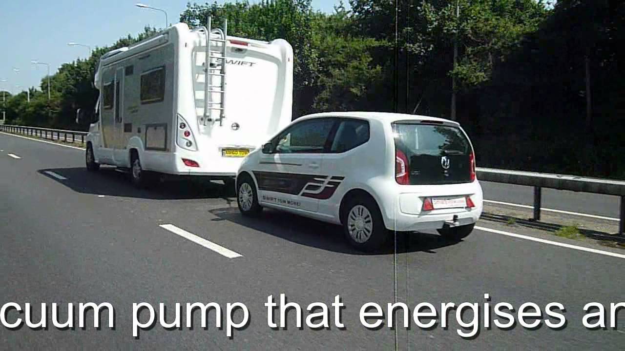 Smart Tow VW Up being towed by Swift Motorhome on A-Frame with electronic power brakes