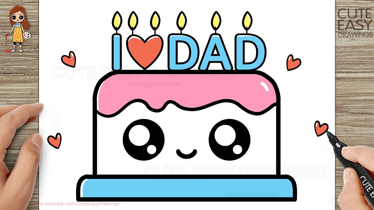 How to Draw a Cute Cake Easy for Kids and Toddlers